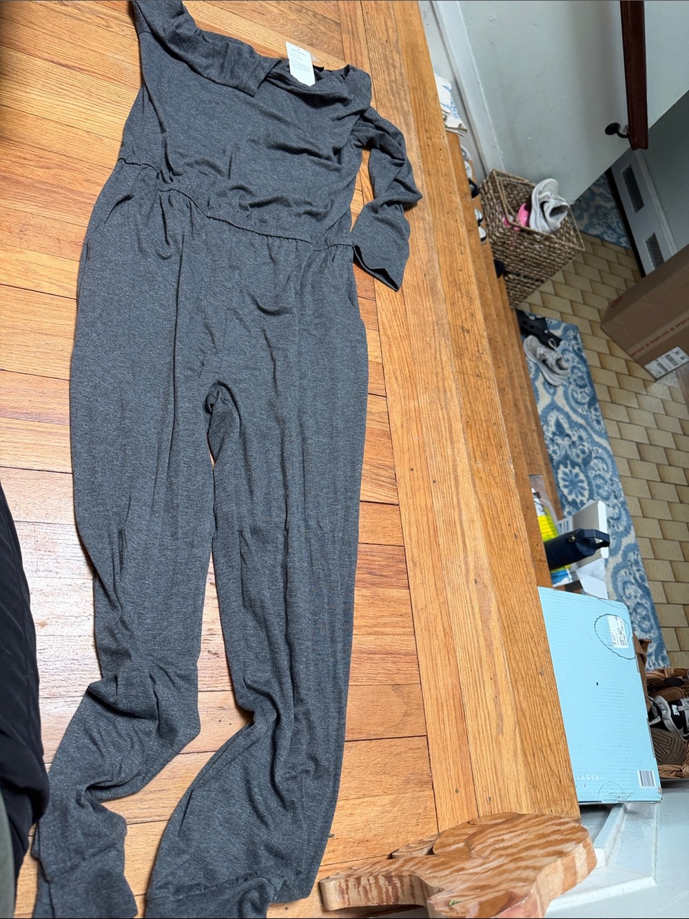 Women’s Charcoal Off-Shoulder Jumpsuit - Unknown Brand
